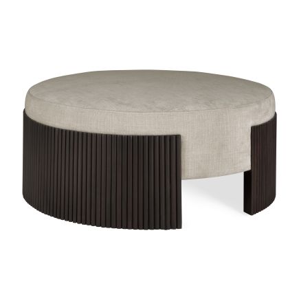Vista Lateral Izquierda Puff Grande Caoba Roller Max