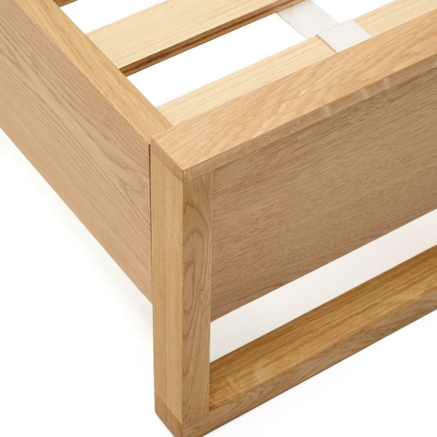 Natural Oak Wood Bed 'Alguema'