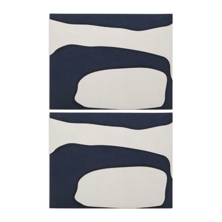 Lienzo Abstracto Azul y Blanco Ory Continuidad Vertical