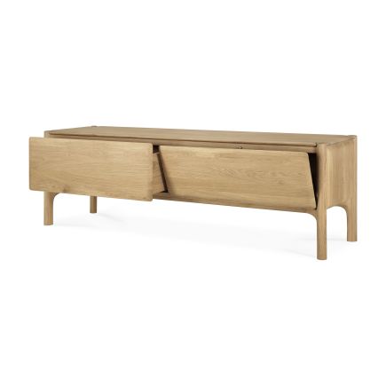 Mueble TV Roble PI 2 Cajones Abierto