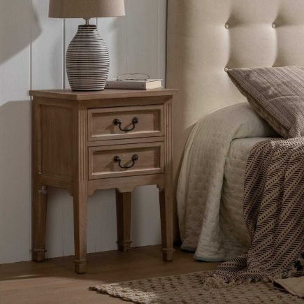 Foto en Ambiente dormitorio Mesita de Noche Blanco Madera ‘Aillem