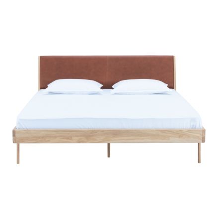 Imagen de Detalle Cama de Madera y Piel ‘Bonnaud’