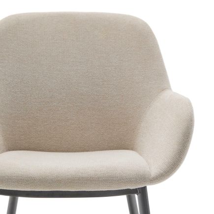 Imagen de Detalle Silla Tapizada Chenilla Beige ‘Konna’