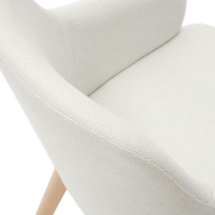 Detalle de Tela Silla de Comedor Madera Natural ‘Nelida’ beige
