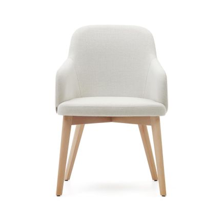 Vista Lateral Derecha Silla de Comedor Madera Natural ‘Nelida’ beige