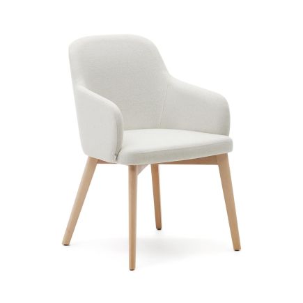 Vista Frontal Silla de Comedor Madera Natural ‘Nelida’ beige