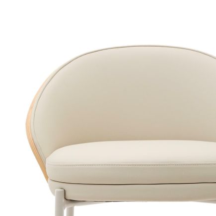 Imagen de Detalle Taburete de Piel Sintética Beige ‘Eamy’