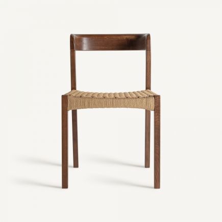 Vista Frontal Silla Madera y Cuerda Boileau