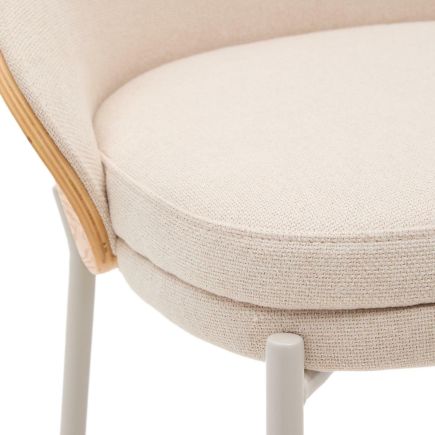 Detalle de Tela Taburete de Chenilla Beige ‘Eamy’