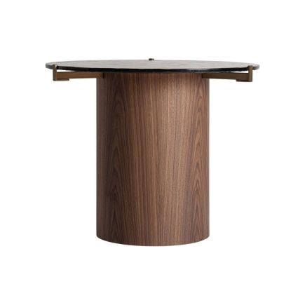 Vista Frontal Mesa Auxiliar Madera y Cristal Sorin