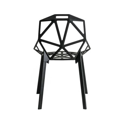 Vista Trasera Silla de Exterior Apilable ‘Chair_One’ Negro