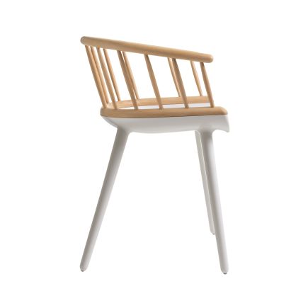 Vista Lateral Izquierda Sillón de Madera ‘Cyborg’ Natural Blanco