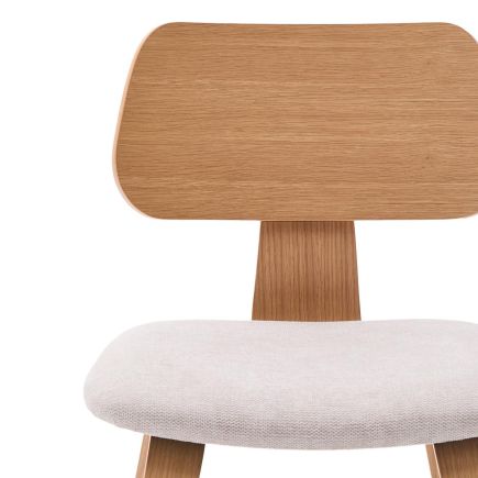 Imagen de Detalle Silla de Comedor Madera y Chenilla ‘Gena’ Roble