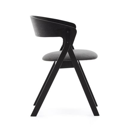 Vista Lateral Izquierda Silla de Comedor Acabado Negro ‘Godia’