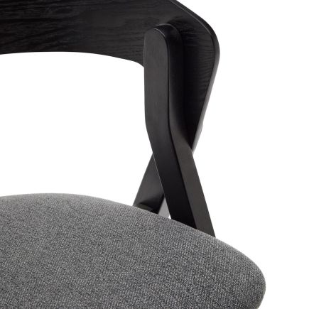 Detalle de Tela Silla de Comedor Acabado Negro ‘Godia’