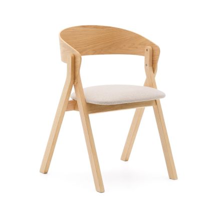 Vista Frontal Silla de Comedor Acabado Natural ‘Godia’