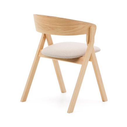 Vista Trasera Silla de Comedor Acabado Natural ‘Godia’
