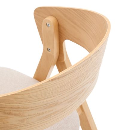 Imagen de Detalle Silla de Comedor Acabado Natural ‘Godia’ Respaldo