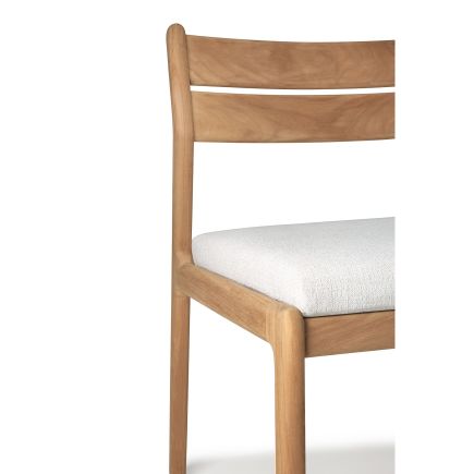 Imagen de Detalle Frontal Silla Exterior Teca Jack Off White