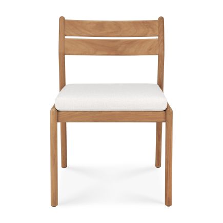 Vista Frontal Silla Exterior Teca Jack Off White