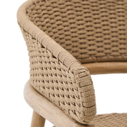 Imagen de Detalle Silla de Exterior Madera y Cuerda Arinella