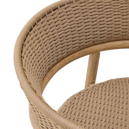 Detalle Sillón de Exterior Madera y Cuerda Arinella