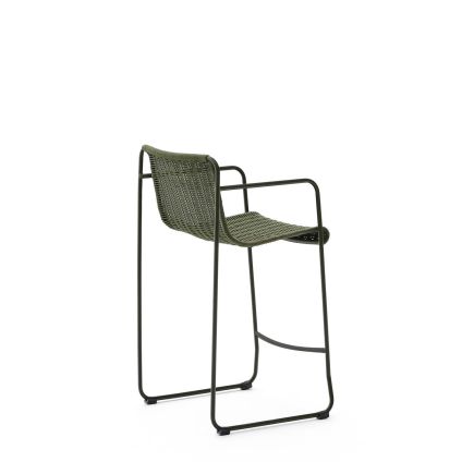 Vista Trasera Taburete de Exterior Apilable Maurina Verde 64 cm