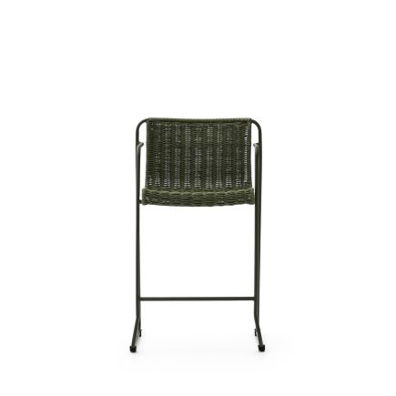 Vista Frontal Taburete de Exterior Apilable Maurina Verde 64 cm