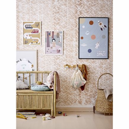 Dormitorio infantil con Juguetero con Ruedas Natural Helge