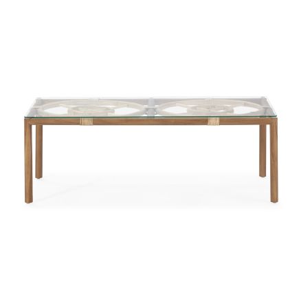 Vista Frontal Mesa Centro Rectangular Cristal Joshua