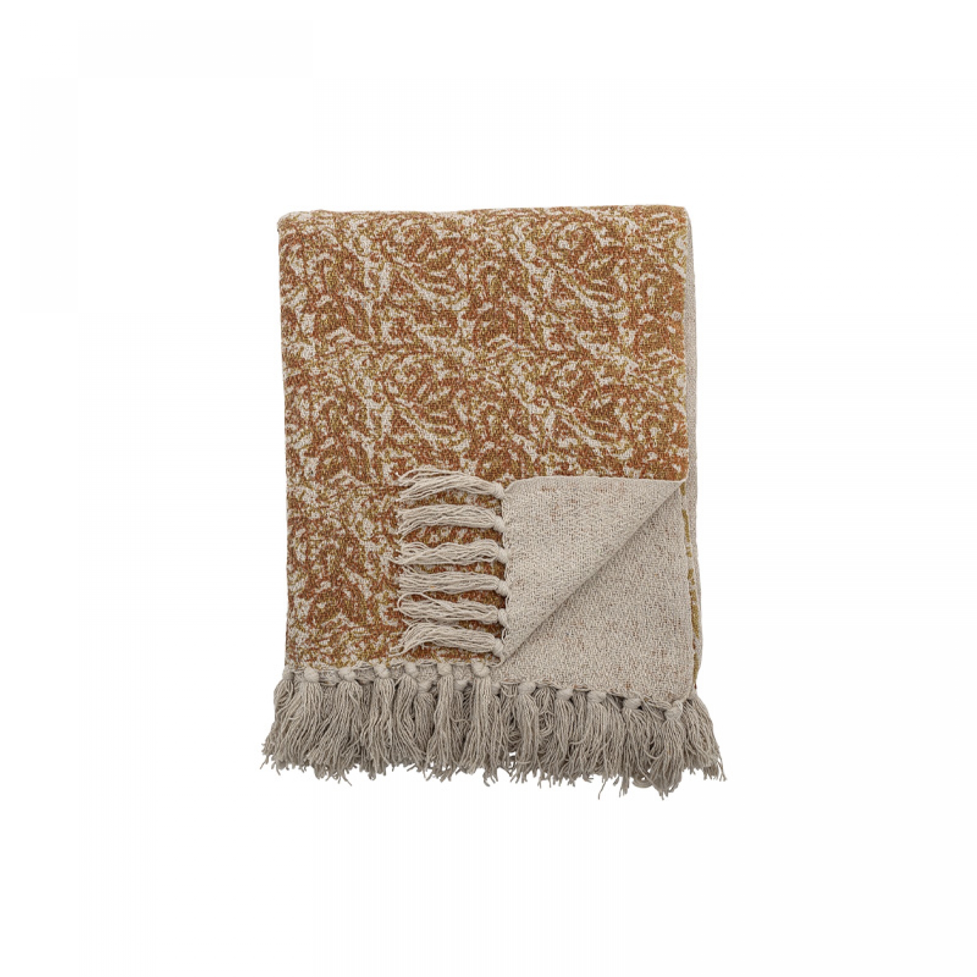Brown Blanket with Fringes 'Sigrid'