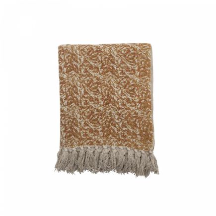 Brown Blanket with Fringes Sigrid | Procomobel