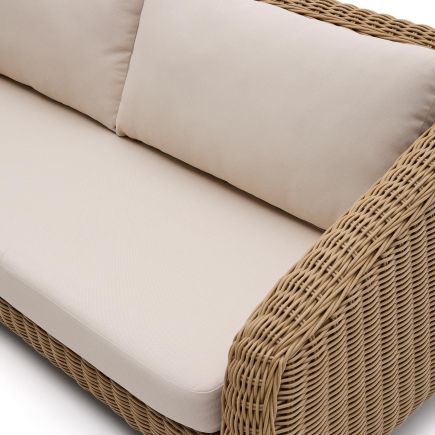 Imagen de Detalle Asiento Sofá Ratán Madera Meria