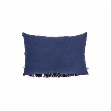 Blue Cushion with Fringes Liska | Procomobel