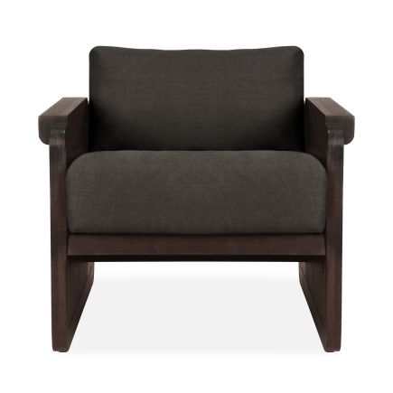 Vista Frontal Sillón Teca Marrón Panel