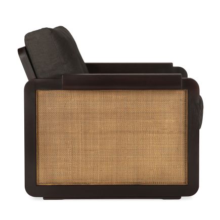 Vista Lateral Derecha Sillón Teca Marrón Panel