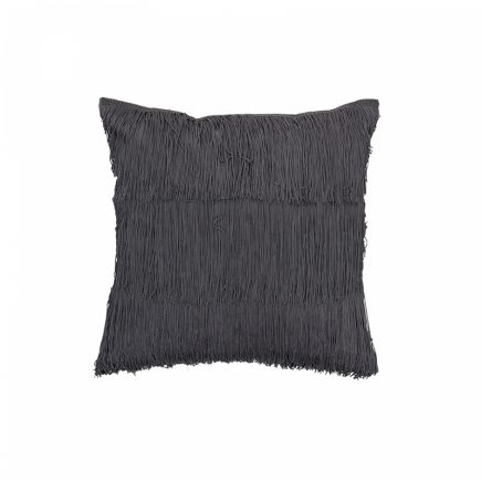 Grey Fringed Cushion Vali | Procomobel
