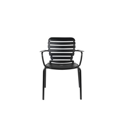 Vista Frontal Sillón Jardín Reposabrazos Vondel Negro