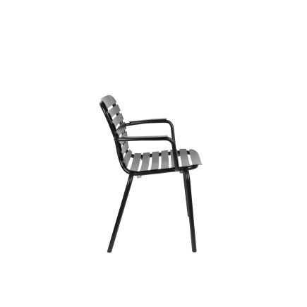 Vista Lateral Derecha Sillón Jardín Reposabrazos Vondel Negro