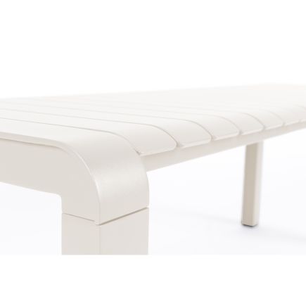 Imagen de Detalle Asiento y Patas Banco Aluminio Exterior Vondel Grande Blanco