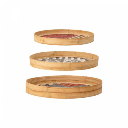 Set of 3 Decorative Wall Trays Bamboo Thoban | Procomobel