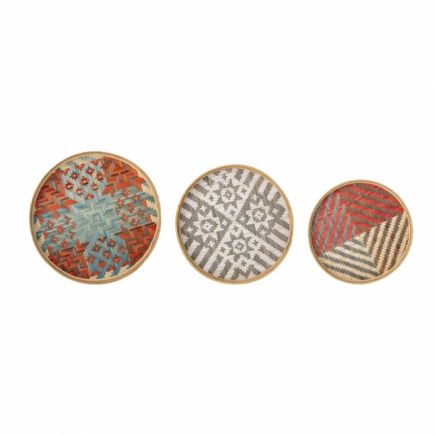 Set of 3 Decorative Wall Trays Bamboo Thoban | Procomobel
