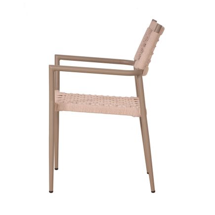 Vista Lateral Izquierda Silla Apilable Aluminio Bliss