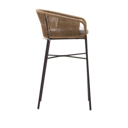 Vista Lateral Derecha Taburete Exterior Yanet Beige