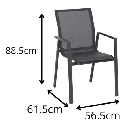 Silla Exterior con Reposabrazos Nadia Medidas