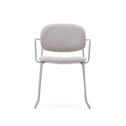 Vista Frontal Silla con Reposabrazos Tapizada Meli