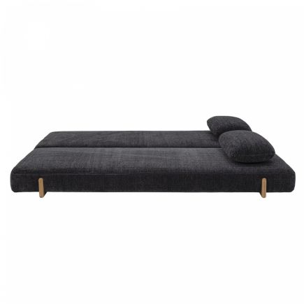 Vista abierta Sofá Cama de Pana Negra Tortein