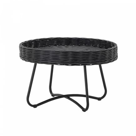 Black Rattan Side Table Erik | Procomobel