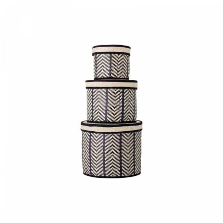 Set of 3 Baskets with Lid Eyra | Procomobel