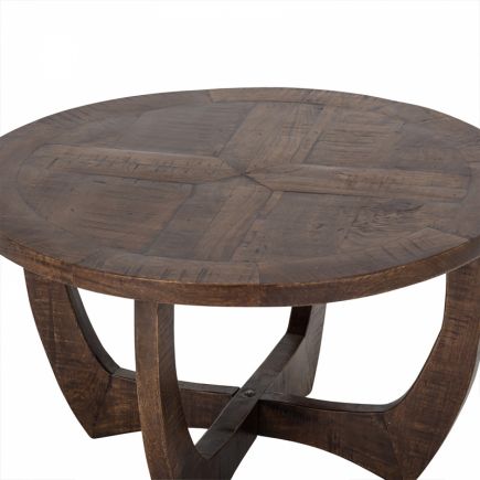 Mesa Auxiliar Redonda de Madera Heimdal vista superior